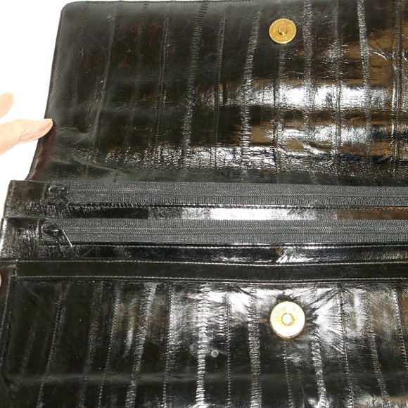 VTG Leather of the sea large black clutch - Picture 9 of 9